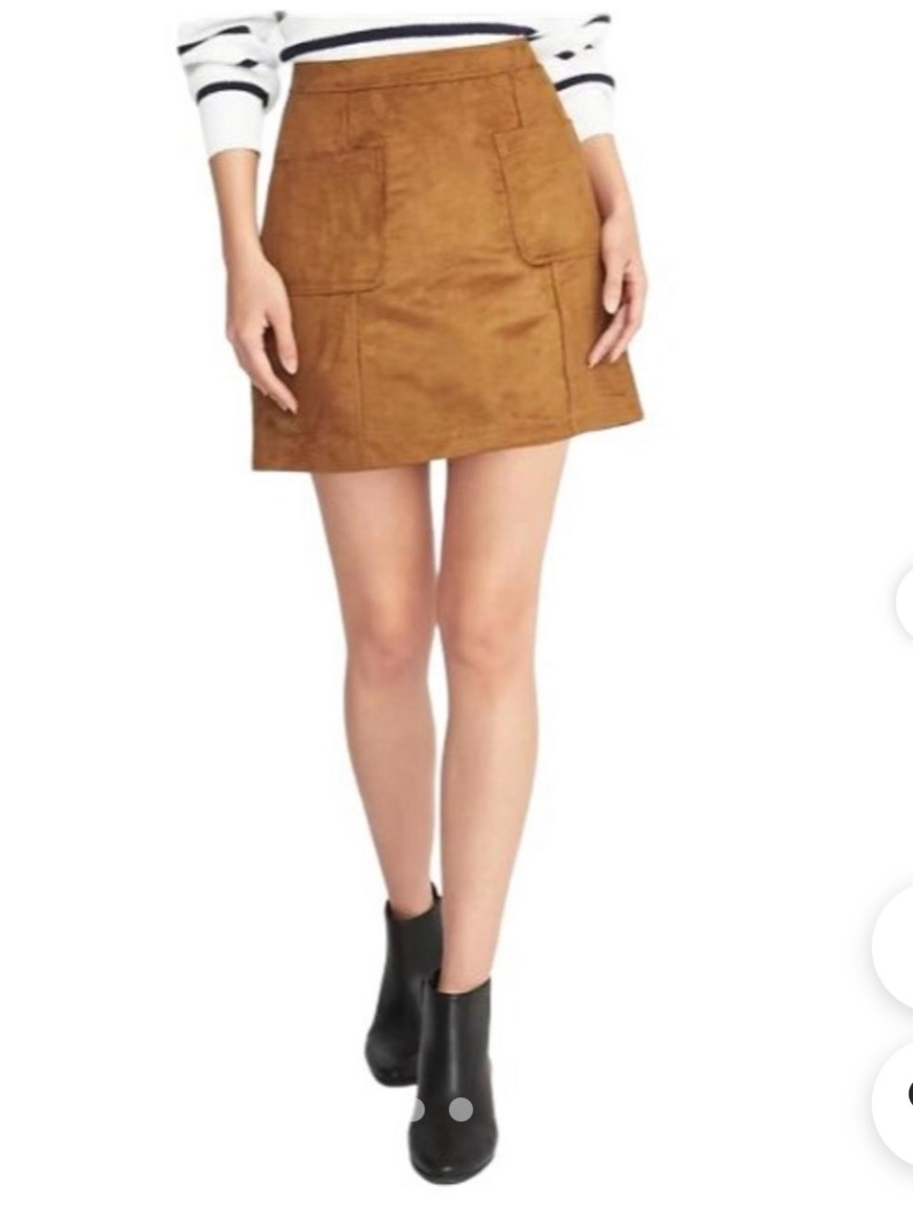 Old Navy Camel/Tan Faux Suede Mini Skirt with Patch Pockets